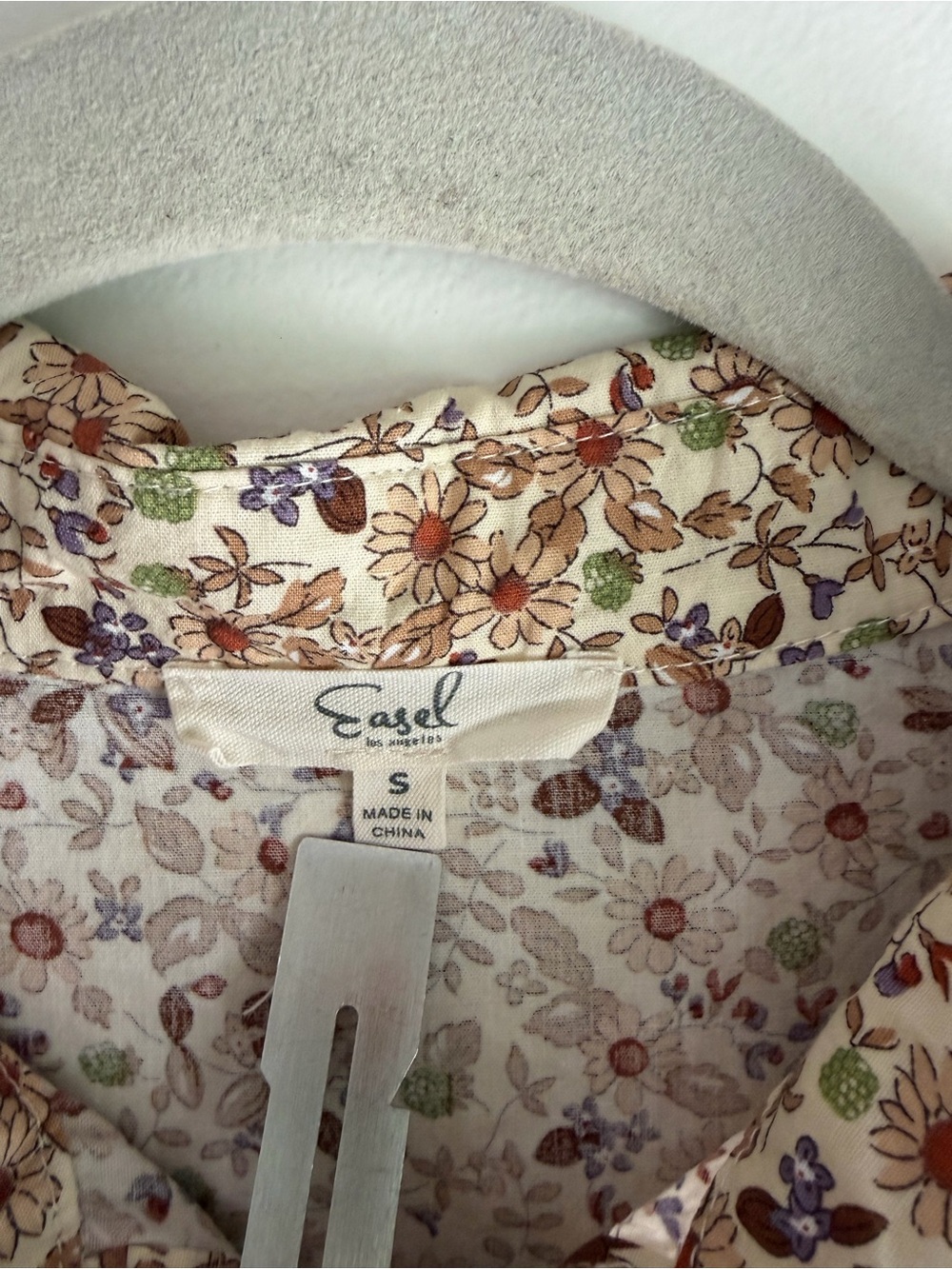 Easel 100% Cotton Floral Cottagecore Prairie Tiered Ruffle Midi Dress Size S - Picture 5 of 7